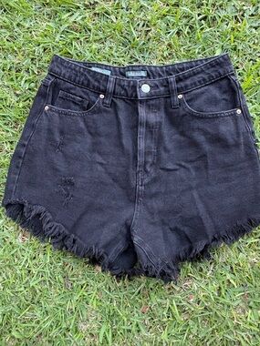 wild fable Black High-Rise Frayed Hem Jean Shorts